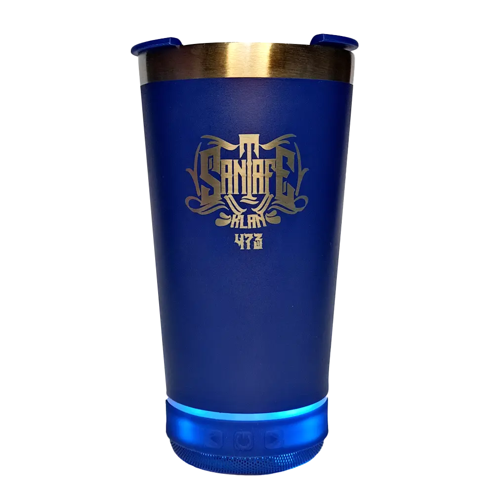 VASO CON BOCINA LOGO SANTA FE KLAN